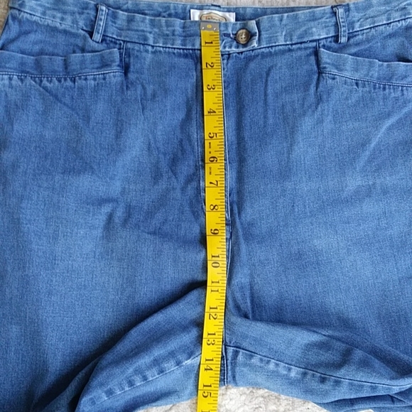 Talbots Distressed Whiskering Cotton Jeans 16 Blue - Picture 10 of 11